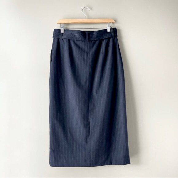𝅺WILFRED | Tie-Front Skirt Navy Pinstripe Size 10 - Picture 6 of 10